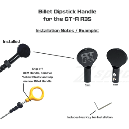 ZSPEC Dipstick Handle fits Nissan GT-R R35, Billet w/ Hex Key - ZSD-195693-ZSD-195709-  DRIVEN - 4