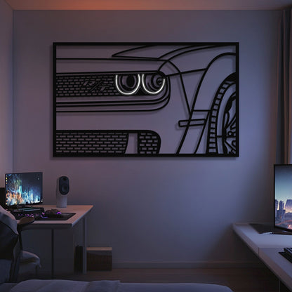 2023 Challenger R/T Apex Front View Metal Neon Frame Wall Art - MT1476 - MT1476B99-MT1476B115-MT1476B140-  DRIVEN - 1