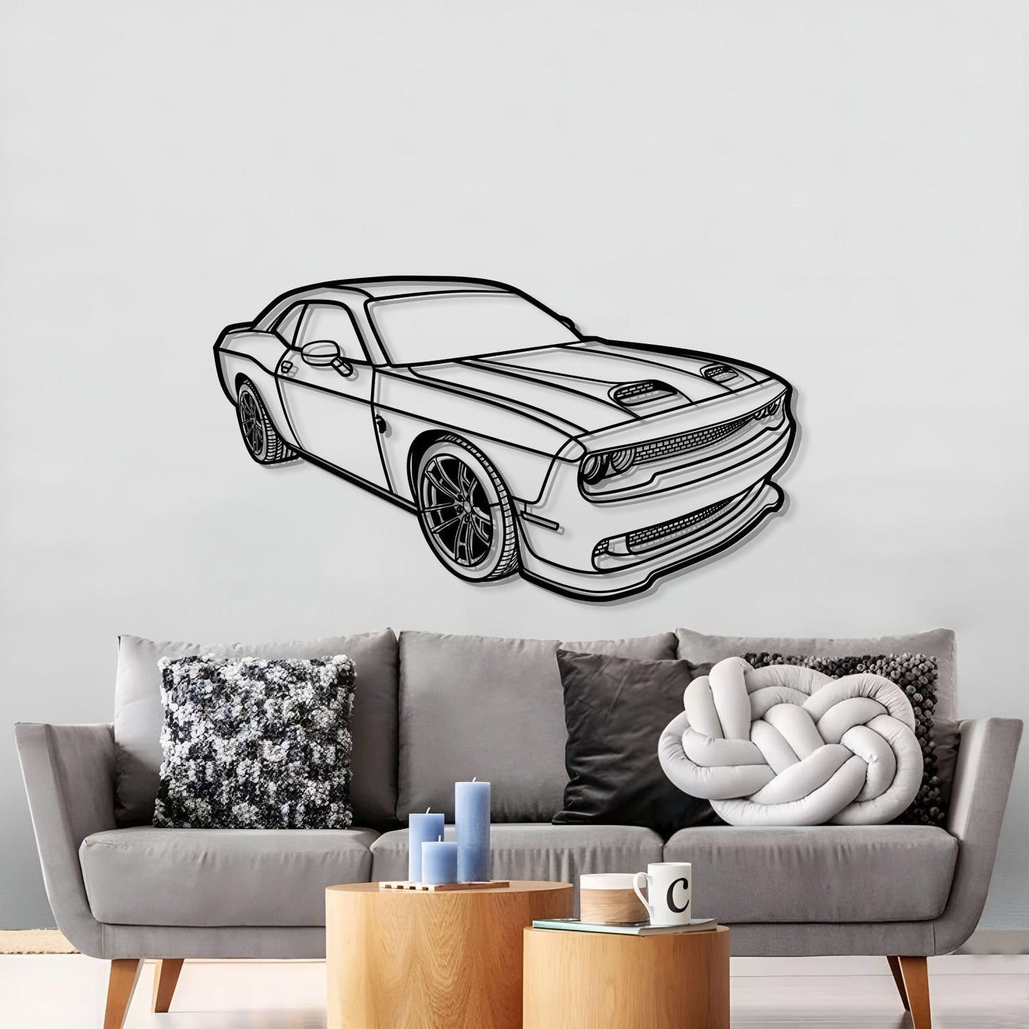 2023 Challenger Hellcat Perspective Metal Car Wall Art - MT1262 - MT1262B69L-MT1262B80L-MT1262B99L-MT1262B115L-MT1262B140L-  DRIVEN - 3
