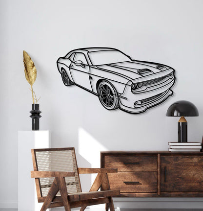2023 Challenger Hellcat Perspective Metal Car Wall Art - MT1262 - MT1262B69L-MT1262B80L-MT1262B99L-MT1262B115L-MT1262B140L-  DRIVEN - 2