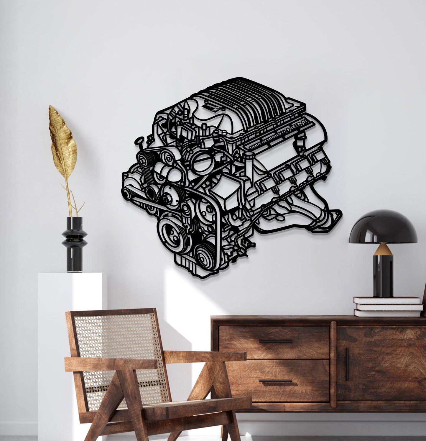 2018 Challenger HEMI Metal Engine Block Wall Art - MTEB-0002 - MTEB-0002B99-MTEB-0002B120-MTEB-0002B138-  DRIVEN - 2