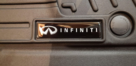 Domed Infiniti Emblem Inserts for Weathertech Floor Mats (Pair) - sku-21259697782838-  DRIVEN - 1