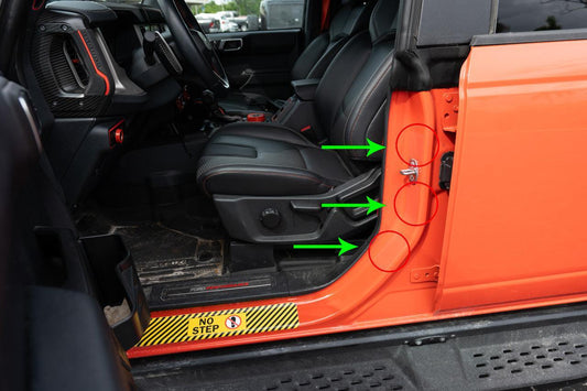 Door Jamb Sticker Cover Up Kit (Printed Series) - 2021-2023 Bronco - 21BRONCVRPT-AMB-21BRONCVRPT-A51-21BRONCVRPT-AZS-21BRONCVRPT-CG-21BRONCVRPT-CBN-  DRIVEN - 1