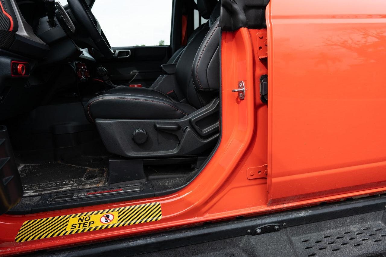 Door Jamb Sticker Cover Up Kit (Printed Series) - 2021-2023 Bronco - 21BRONCVRPT-AMB-21BRONCVRPT-A51-21BRONCVRPT-AZS-21BRONCVRPT-CG-21BRONCVRPT-CBN-  DRIVEN - 4