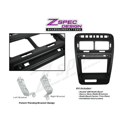 ZSPEC LHD Double-Din Radio Bezel w/Brackets for '90-99 Nissan Z32 300zx - ZSD-376078-  DRIVEN - 2