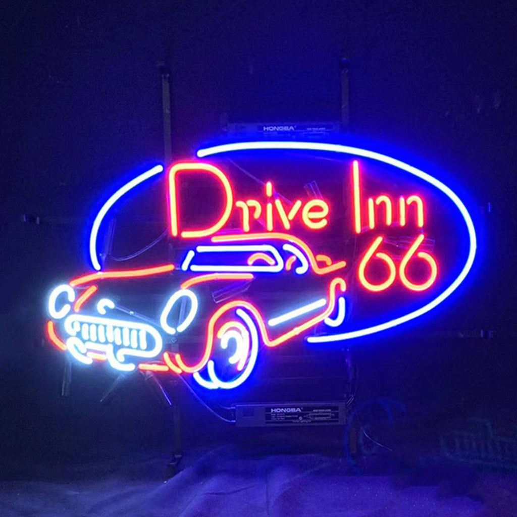 Drive Inn 66 Mother Road Auto Car Neon Signs Light - ME240-  DRIVEN - 1