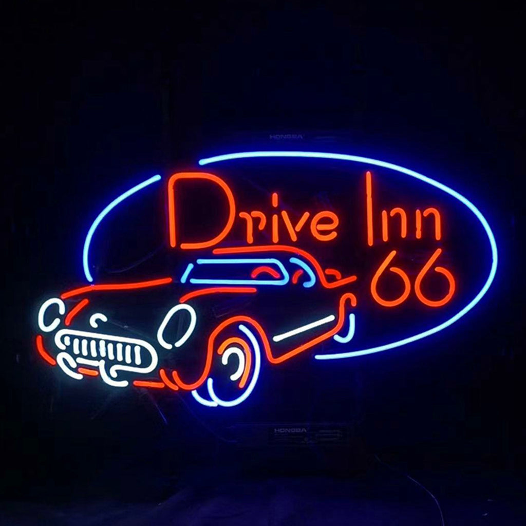 Drive Inn 66 Mother Road Auto Car Neon Signs Light - ME240-  DRIVEN - 2