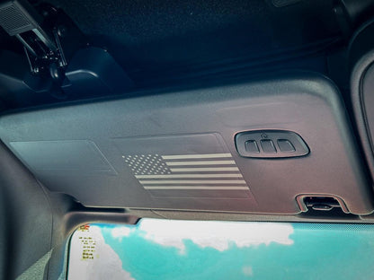American Flag Sun Visor Warning Overlays - 2024+ Land Cruiser - 24LANDCRUISERSUNVFL-CG-24LANDCRUISERSUNVFL-DAF-24LANDCRUISERSUNVFL-DTBL-24LANDCRUISERSUNVFL-DTRL-24LANDCRUISERSUNVFL-TBL-  DRIVEN - 5