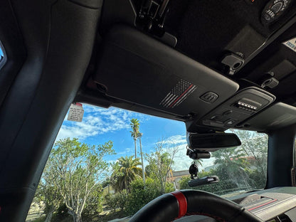 American Flag Sun Visor Warning Overlays - 2024+ Land Cruiser - 24LANDCRUISERSUNVFL-CG-24LANDCRUISERSUNVFL-DAF-24LANDCRUISERSUNVFL-DTBL-24LANDCRUISERSUNVFL-DTRL-24LANDCRUISERSUNVFL-TBL-  DRIVEN - 6