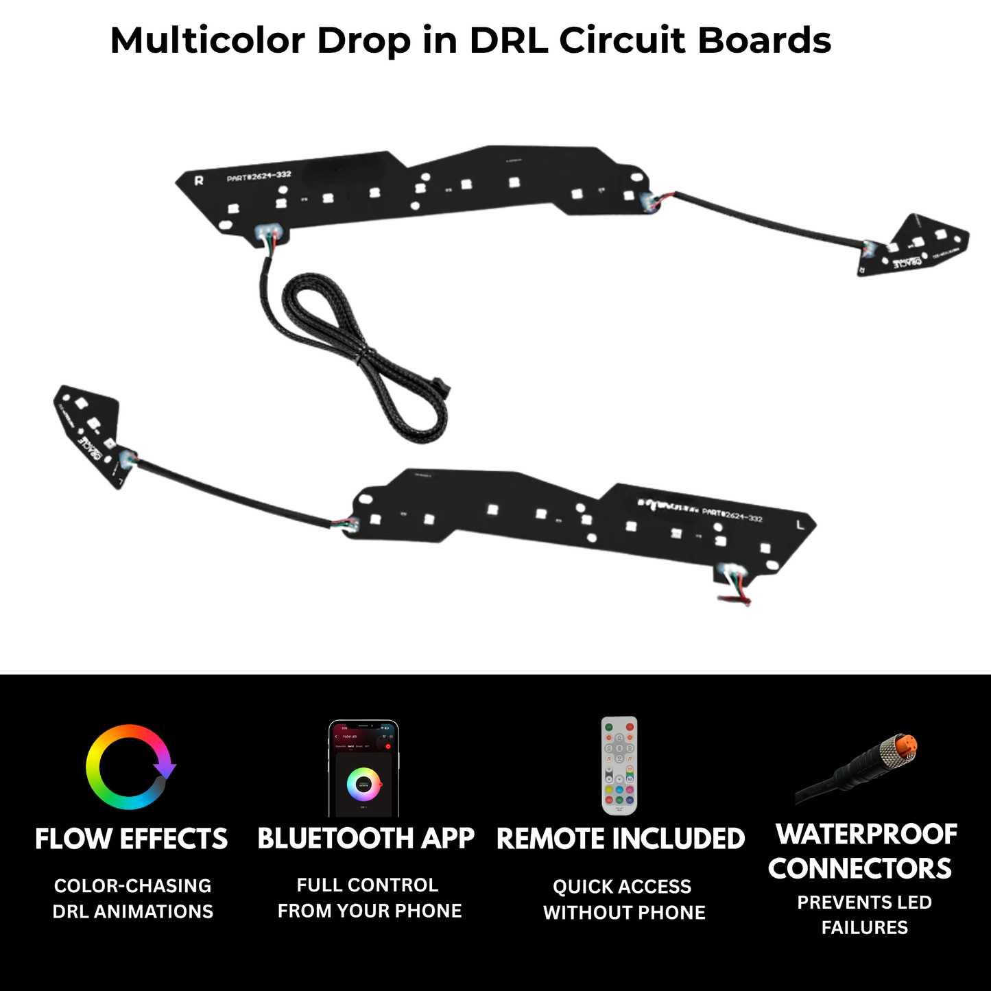Chevrolet Corvette Multicolor DRL Boards (2014-2019) - E14 | A20 | P2   - BX5-  DRIVEN - 2