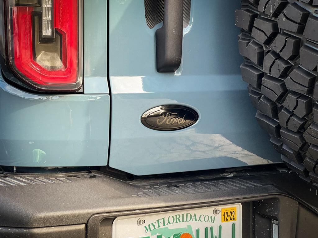 Ford Bronco Rear Oval Emblem Overlay (Tint or Solid) - 2021-2025 Bronco / Bronco Sport - 21BRONCOVTNT-DS-21BRONCOVTNT-LS-21BRONCOVTNT-ST-21BRONCOVTNT-GY-21BRONCOVTNT-HC-  DRIVEN - 3