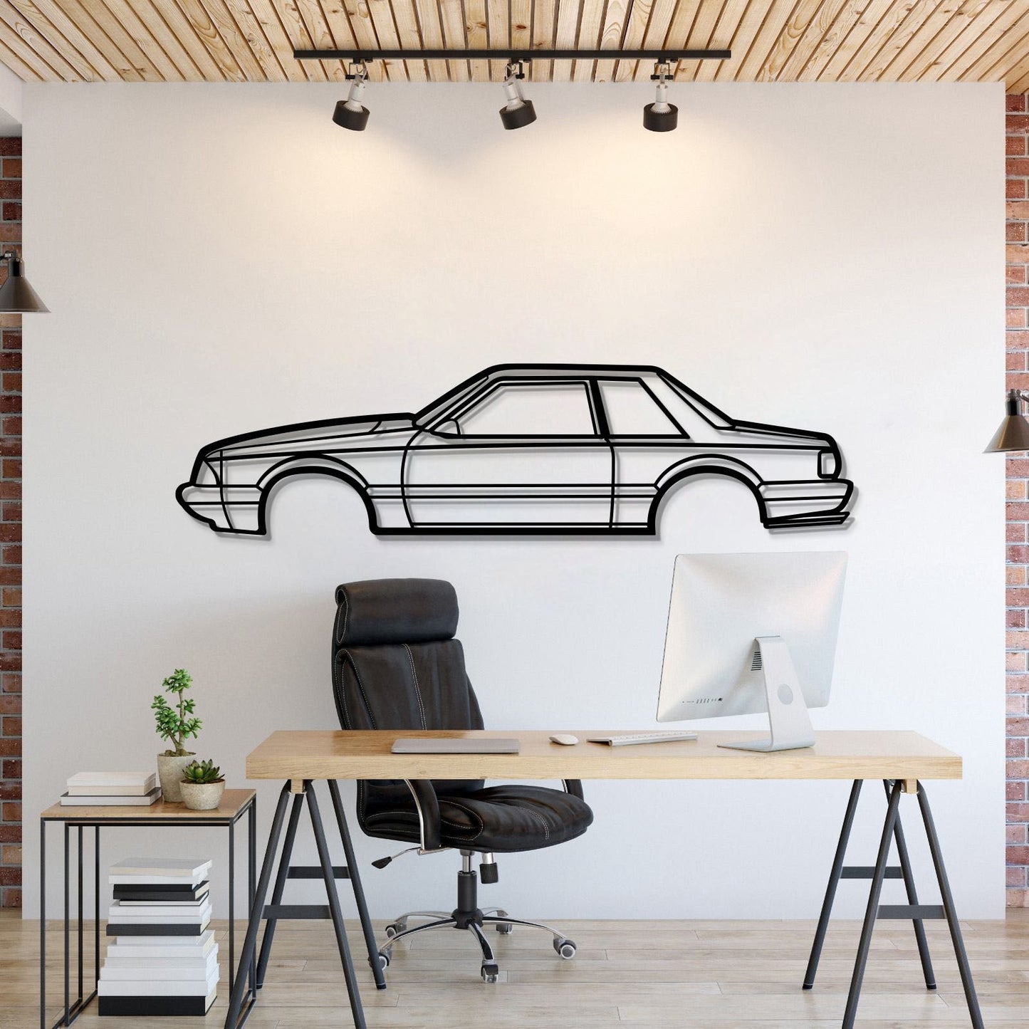 1989 Mustang Foxbody Metal Car Wall Art - MT0225 - MT0225B49L-MT0225B69L-MT0225B80L-MT0225B99L-MT0225B120L-  DRIVEN - 1