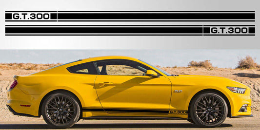 Mustang GT 300 Triple Stripe Vinyl Decal - sku-50952411938948-sku-50952411971716-sku-50952412004484-sku-50952412037252-sku-50952412070020-  DRIVEN - 1