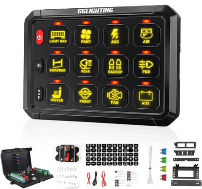 12-Gang Switch Panel With RGB And Remote Control Bluetooth App - Item #902-sku-44270436188318-  DRIVEN - 1