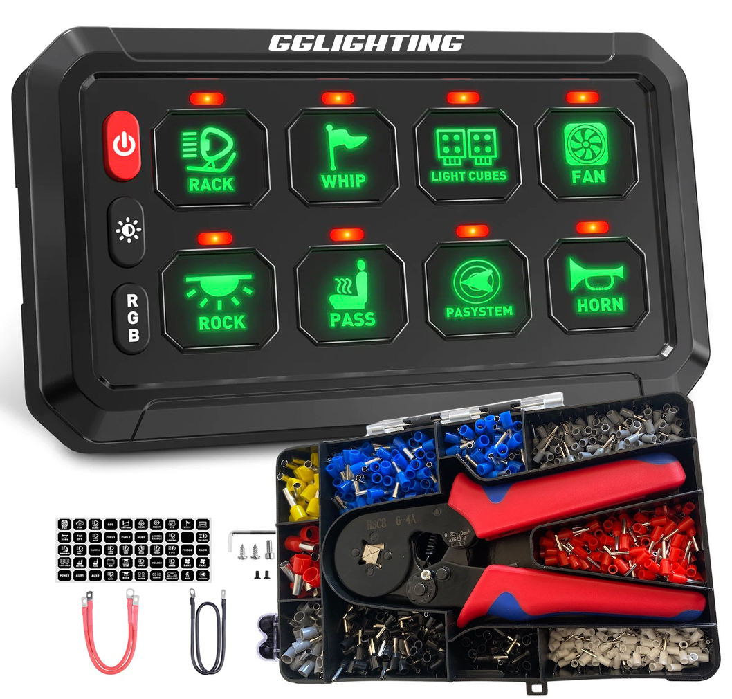 8-Gang Switch Panel With RGB And Remote Control Bluetooth App - sku-44270419738782-  DRIVEN - 22