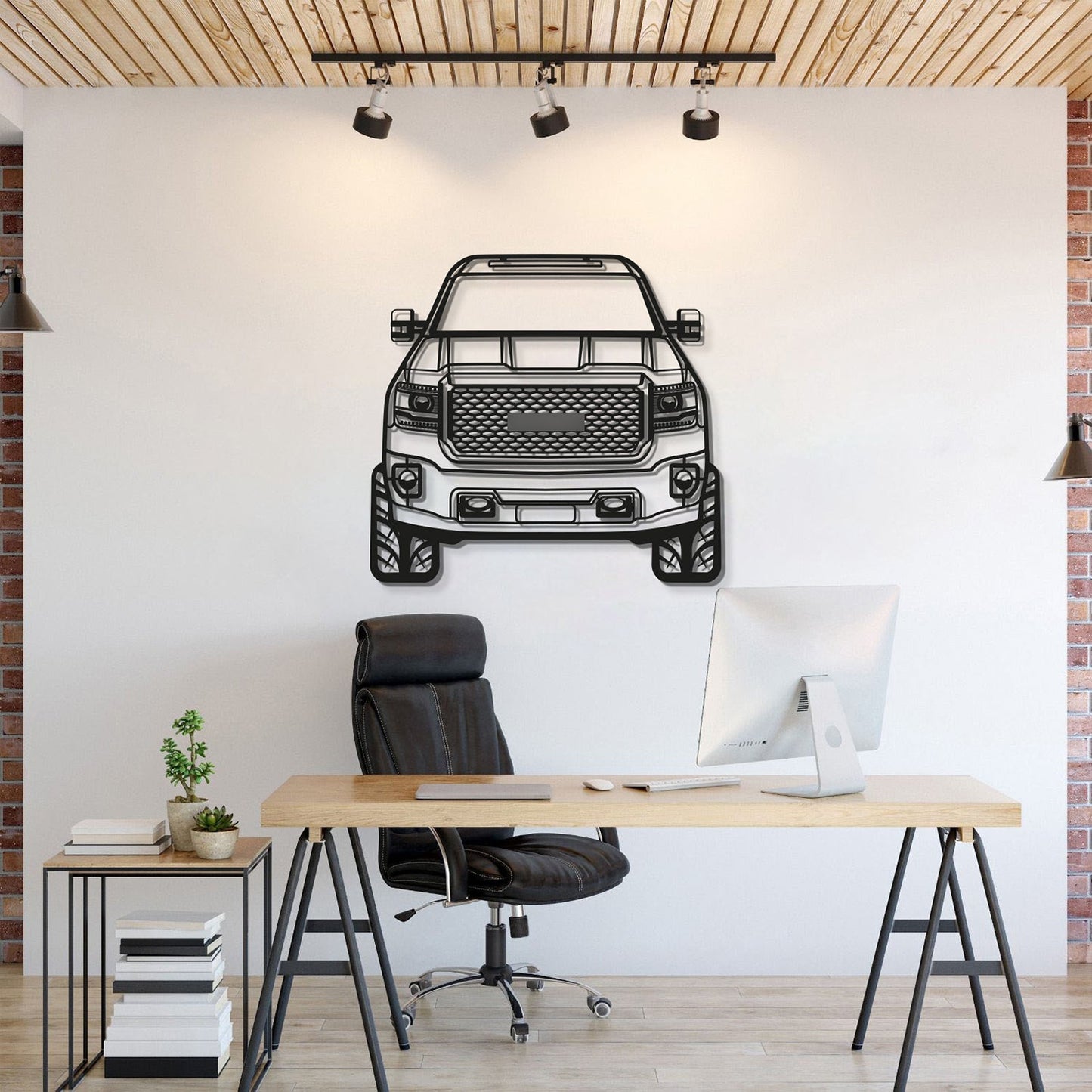 2016 Denali Sierra 3500HD Front View Metal Car Wall Art - MT0562 - MT0562B49-MT0562B80-MT0562B99-MT0562B115-MT0562B140-  DRIVEN - 1