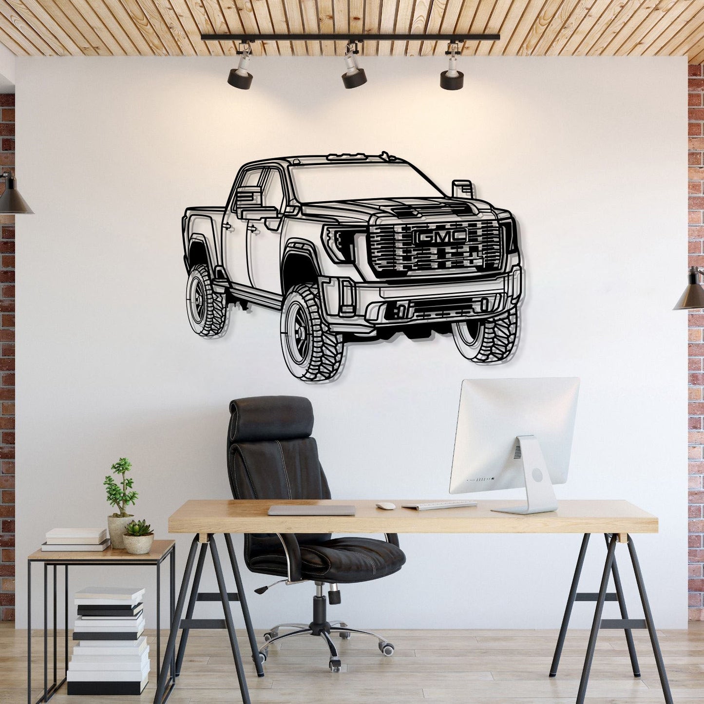 2024 Sierra 2500 Denali Perspective Metal Car Wall Art - MT1273 - MT1273B69L-MT1273B80L-MT1273B99L-MT1273B115L-MT1273B140L-  DRIVEN - 1