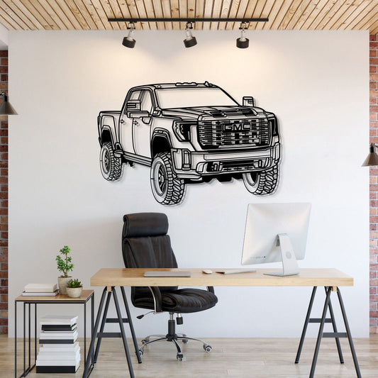 2024 Sierra 2500 Denali Perspective Metal Car Wall Art - MT1273 - MT1273B69L-MT1273B80L-MT1273B99L-MT1273B115L-MT1273B140L-  DRIVEN - 1