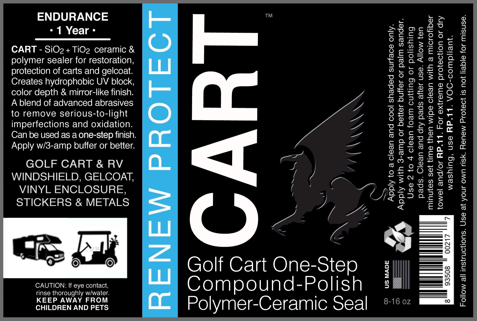 D3 RENEW PROTECT | CART/RV Kit | Polish & Sealant | 80oz – RV, Golf Cart - CART/RV 64OZ FULL KIT-CART/RV 8OZ KIT-sku-43920562553048-  DRIVEN - 9