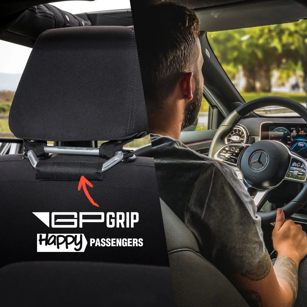 GP Back Grip PRO — Rear Headrest Handles for All Cars & Trucks - BG-P2-RD-  DRIVEN - 11