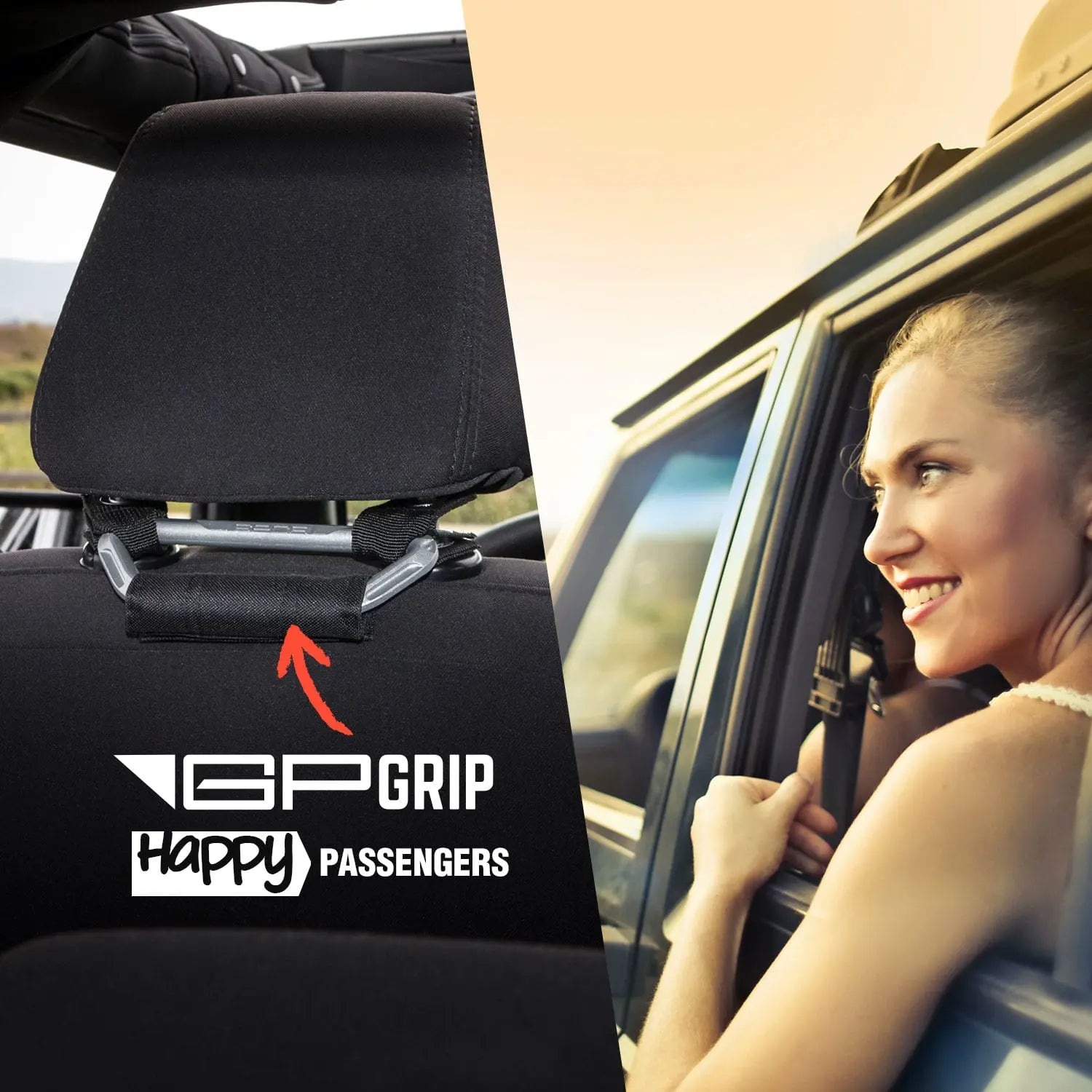 GP Back Grip PRO — Rear Headrest Handles for All Cars & Trucks - BG-P2-RD-BG-P4-RD-BGX-P2-RED-BGX-P4-RED-BG-P2-BLK-  DRIVEN - 13