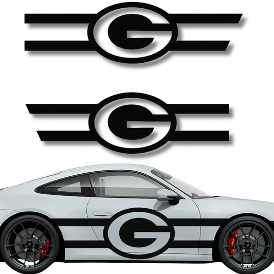 Green Bay Packers Racing Stripe Decal Set – Universal Fit Vinyl Sticker for Cars & Trucks - sku-50813683859588-sku-50813683892356-sku-50813683925124-sku-50813683957892-sku-50813683990660-  DRIVEN - 1
