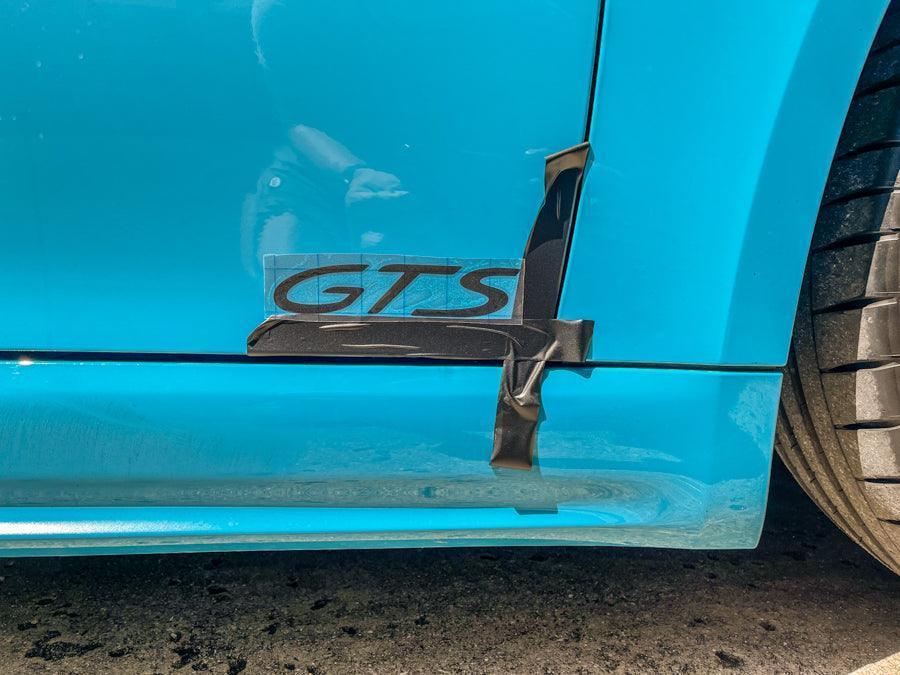 "GTS" Door Vinyl Logo Emblems for Porsche Vehicles (Boxter, Cayman, 911, Macan, Cayenne, Panamera) - PORGTSDECALMB-sku-47539748045119-sku-51462058508607-PORGTSDECALMBS-PT-sku-47539748077887-  DRIVEN - 17
