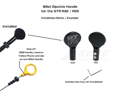 ZSPEC Dipstick Handle for Nissan GTR R32/R33 RB26, Billet, Black, w/ Hex Key - ZSD-194320-ZSD-194337-  DRIVEN - 2