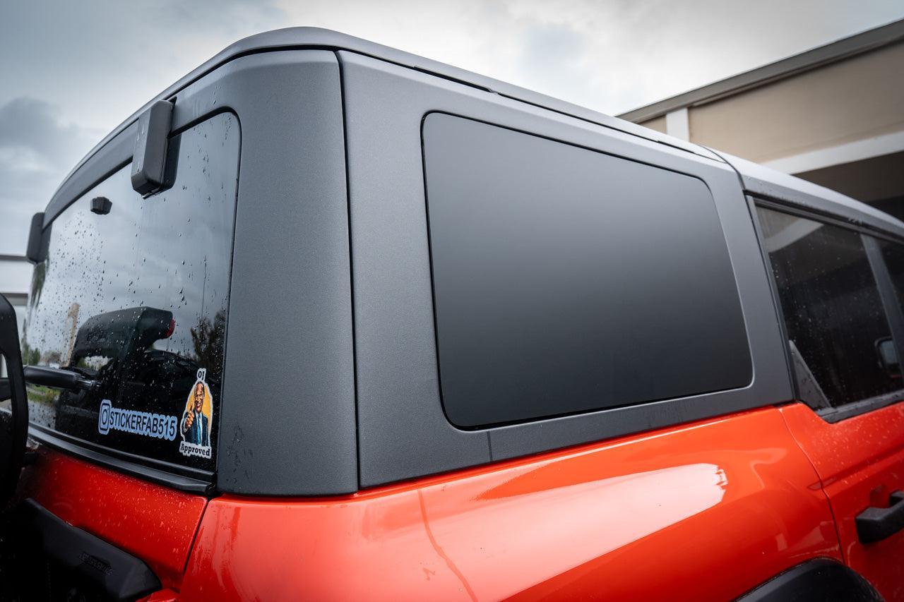Hardtop Side Window Blackout Overlays - 2021+ Bronco 4 Door - 21BRN4DRHTPBO-MB-21BRONCO4DRHTP-GB-21BRN4DRHTPBO-GD-21BRN4DRHTPBO-RD-21BRN4DRHTPBO-WH-  DRIVEN - 1