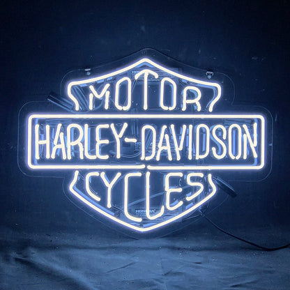 White Harley Davidson Motorcycle Neon Signs Light - ME094C-  DRIVEN - 3