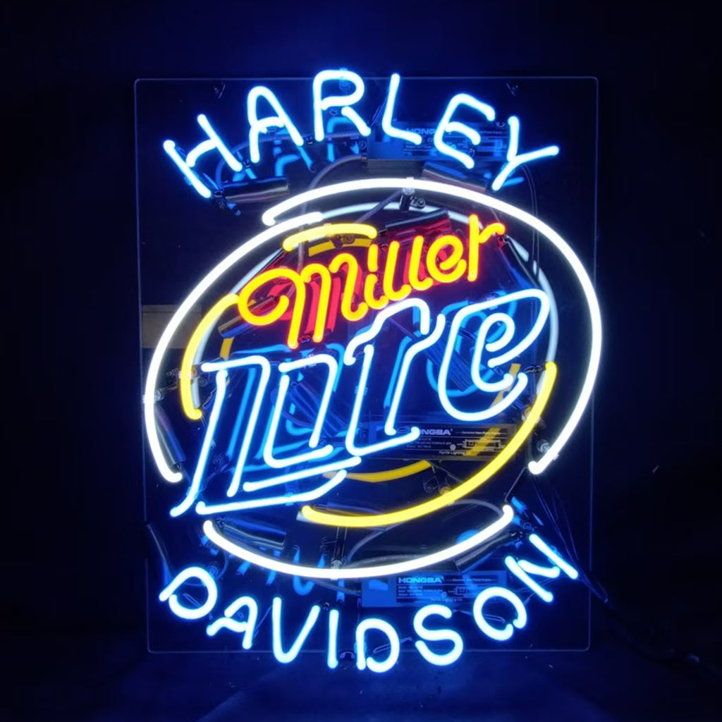 Harley Davidson Miller Lite Neon Signs - MA061-  DRIVEN - 1