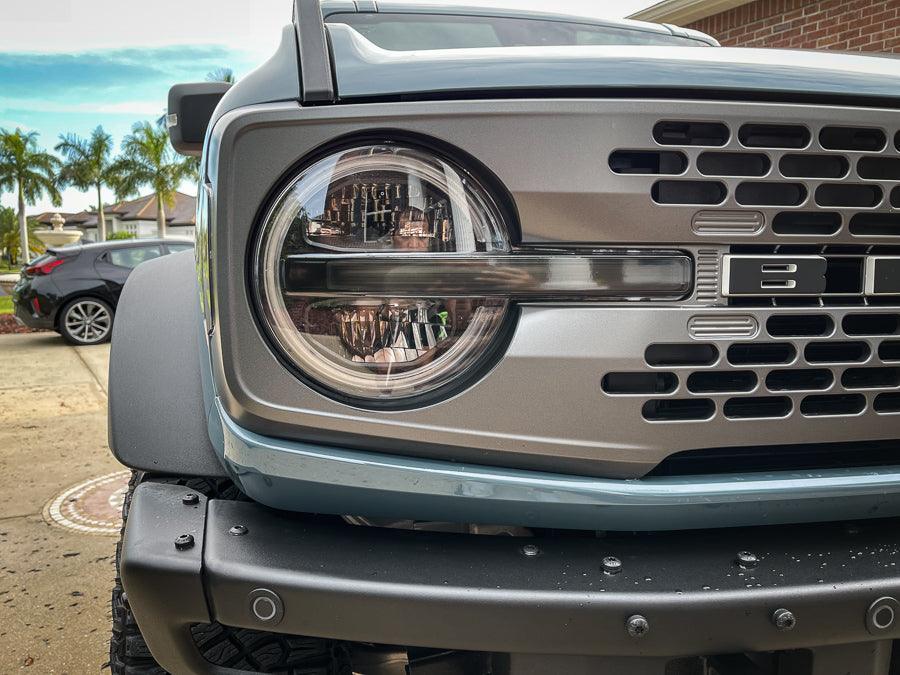 Headlight Bucket Inlays - 2021+ Bronco Badlands / WildTrak / First Edition - 21BRONCOHLBOR-21BRONCOHLBRD-21BRONCOHLBBL-21BRONCOHLBWH-21BRONCOHLBYL-  DRIVEN - 1