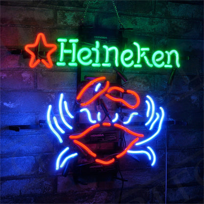 Heineken Beer Crab Neon Signs Light - ME656-  DRIVEN - 2