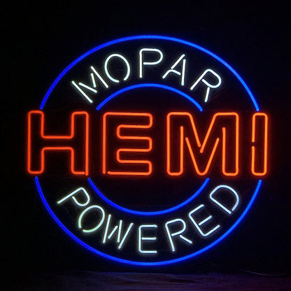 Hemi Mopar Powered Neon Light Sign - ME230-  DRIVEN - 2