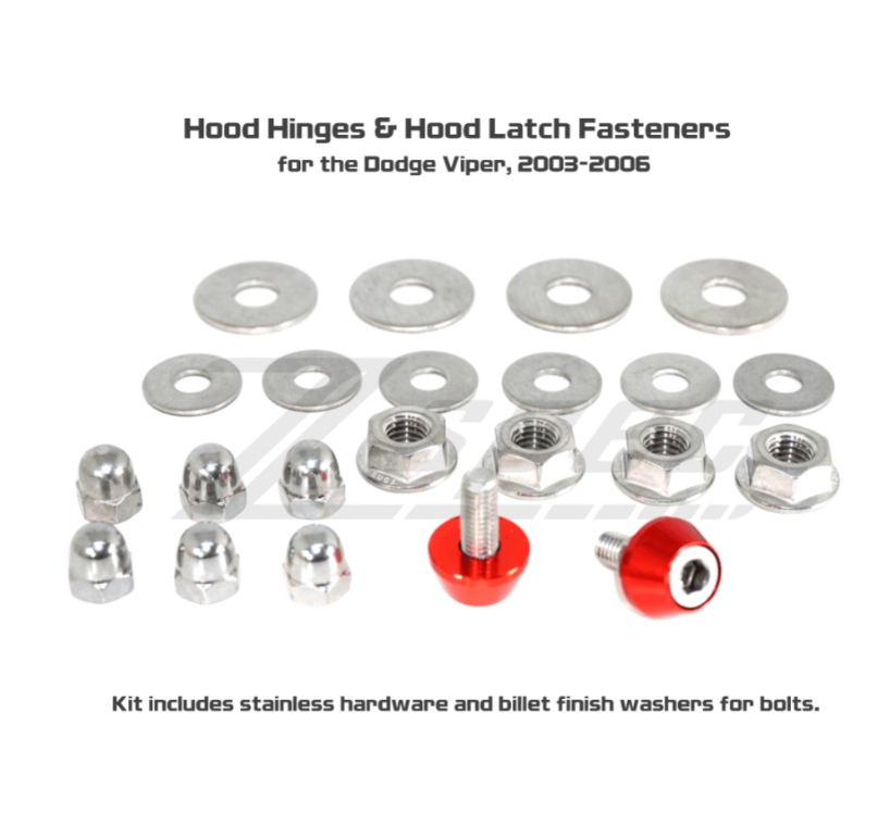 ZSPEC Hood & Hood Latch Fastener Kit for '03-06 Dodge Viper, Stainless & Billet - ZSD-378812-ZSD-378829-ZSD-378836-ZSD-378843-ZSD-378850-  DRIVEN - 5