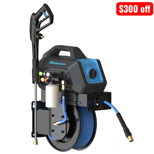 Blu Shield HumpBack 3000PSI All-in-One Pressure Washer System, Auto-Retractable Hose Reel, Industrial Pump, Accessories - 10015525-  DRIVEN - 1