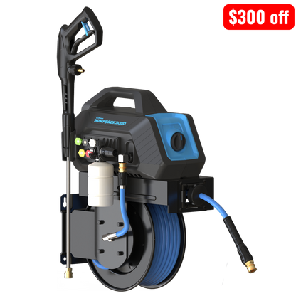 Blu Shield HumpBack 3000PSI All-in-One Pressure Washer System, Auto-Retractable Hose Reel, Industrial Pump, Accessories - 10015525-  DRIVEN - 13