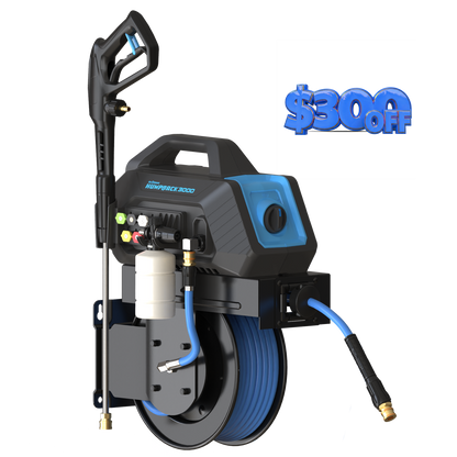 BluShield HumpBack 3000PSI All-in-One Pressure Washer System, Auto-Retractable Hose Reel, Industrial Pump, Accessories - 10015525-  DRIVEN - 14