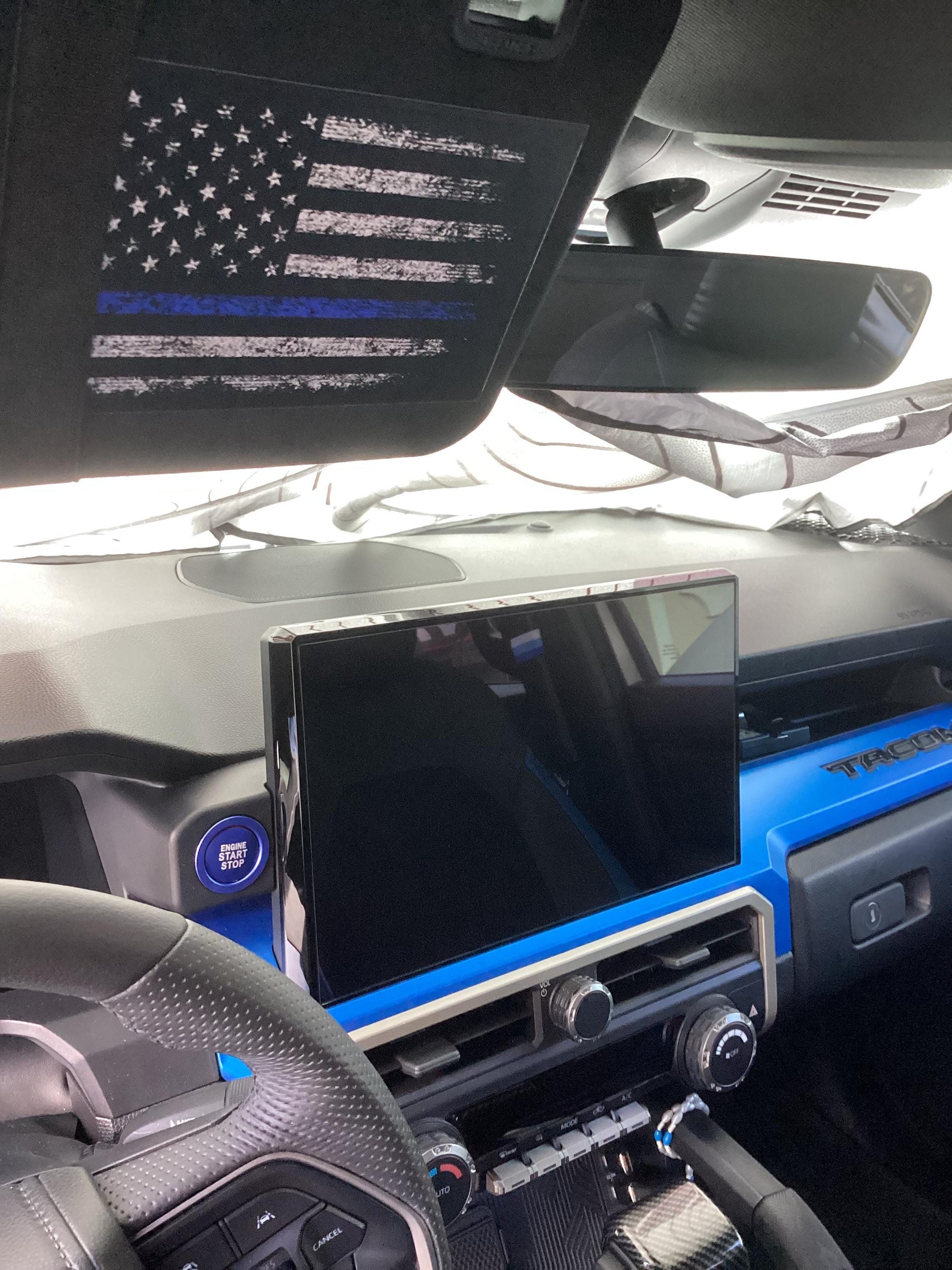 Sun Visor Airbag Label Distressed American Flag Overlays - 2024+ Tacoma - taco24airbag-bw-taco24airbag-tbl-taco24airbag-trl-taco24airbag-mb-  DRIVEN - 7