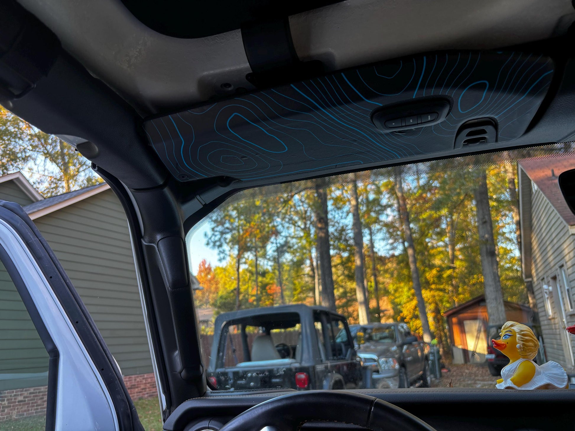 Topographic Map Sun Visor Overlays - 2018+ Jeep Wrangler JL / Jeep Gladiator JT - JLVISORFULLTP-RRNHL-JLVISORFULLTP-RRHL-JLVISORFULLTP-DDSNHL-JLVISORFULLTP-DDSHL-JLVISORFULLTP-SBNHL-  DRIVEN - 13