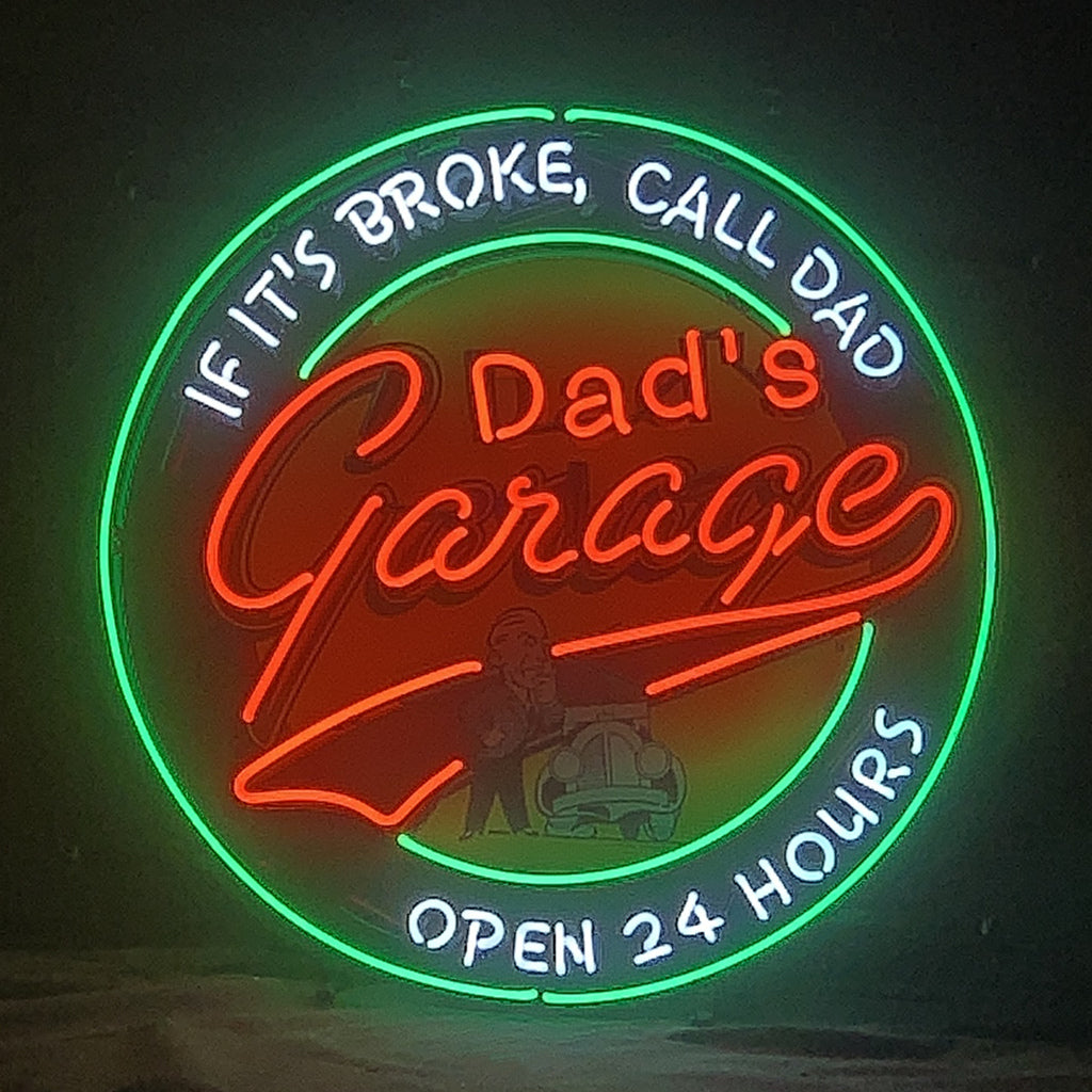 If It's Broken, Call Dad Dad's Garage Open 24 Hours Neon Sign Light - MEX357-  DRIVEN - 2