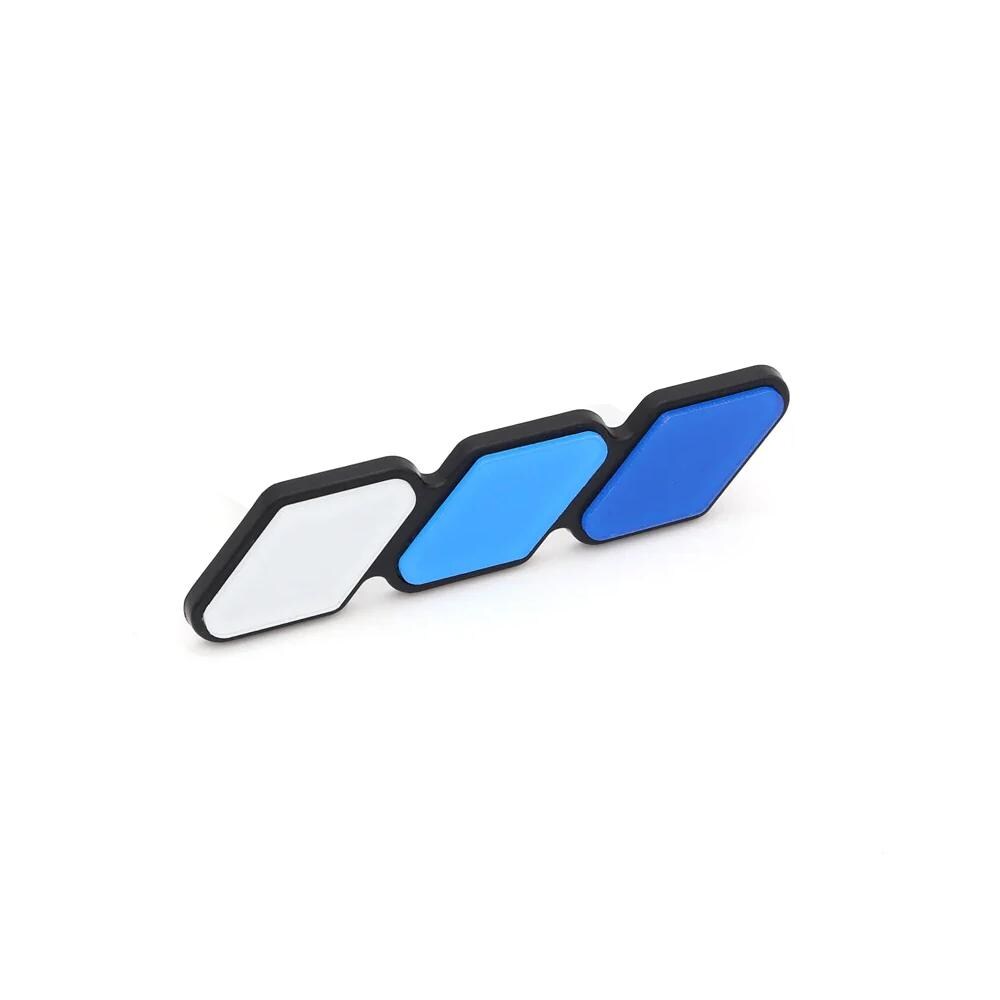 StickerFab Tri Color TRD Style Grille Emblem Version 2- 2024+ Tacoma / 2025+ 4Runner - 254SR5TRIBAR-ORANGE-254SR5TRIBAR-ORANGETP-254SR5TRIBAR-BLUE-254SR5TRIBAR-GY-254SR5TRIBAR-MTN.OR-  DRIVEN - 18