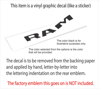 RAM Rear Emblem Inlay Decal - 2019-2024 Ram - Ram19:RAM-Medallion-01-Ram19:RAM-Medallion-03-Ram19:RAM-Medallion-02-Ram19:RAM-Medallion-04-Ram19:RAM-Medallion-05-  DRIVEN - 2