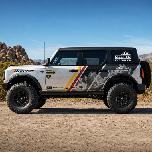 Full-Body Custom Sports Vinyl Decal Kit for Ford Bronco | Personalized KK Film Exterior Wrap - 200000182:193#L R-  DRIVEN - 1