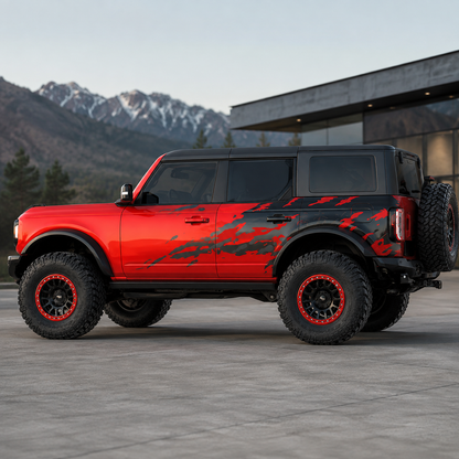 Custom Sports Decoration Vinyl Decal Kit for Ford Bronco | KK Film Body Wrap - 200000182:193#matte black-  DRIVEN - 2