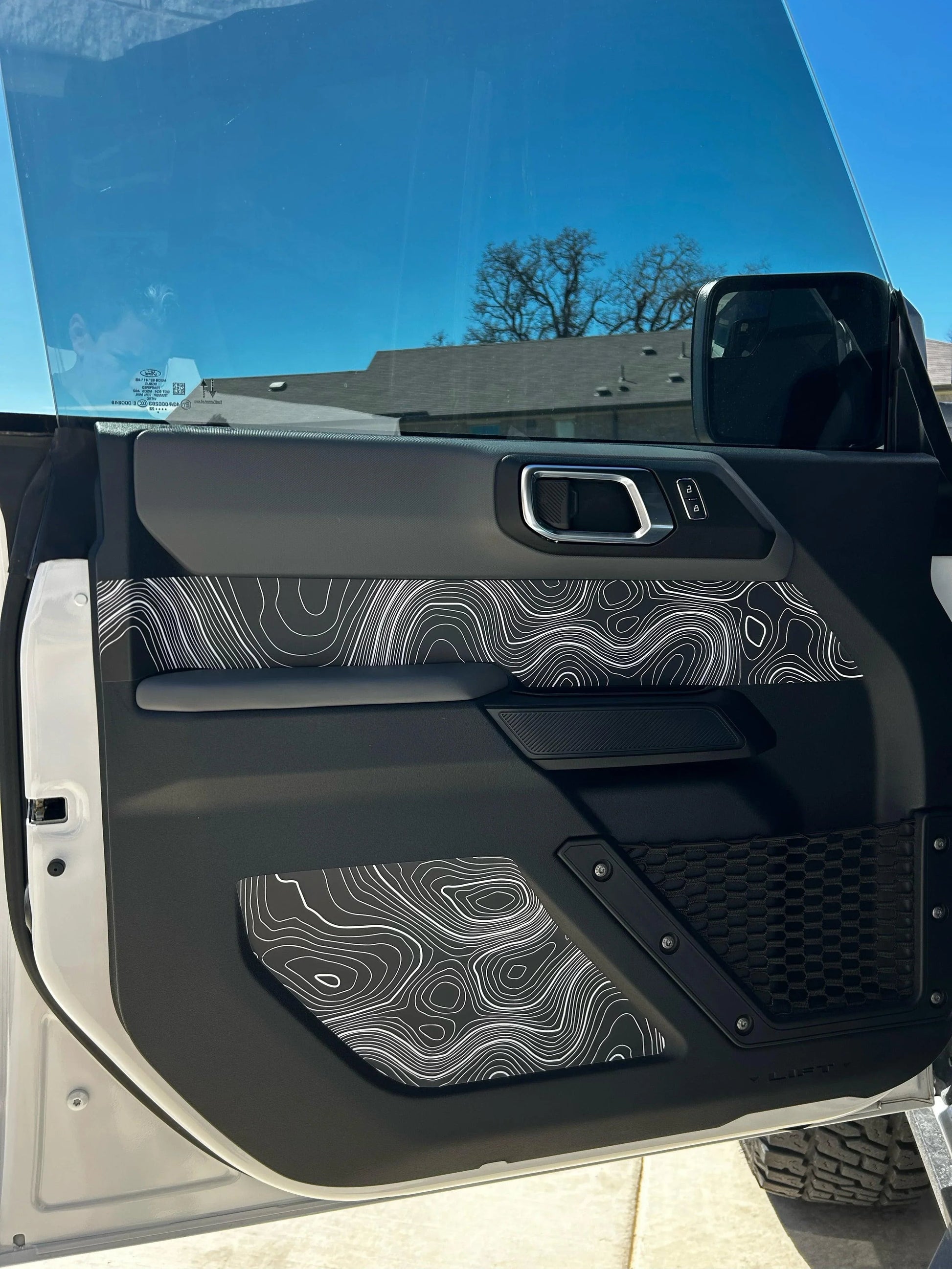 Topo Front Interior Upper Door Card Insert Overlays (Printed Series) - 2021+ Bronco 4 Door - 21BRNINTDRFU-TPAMBL-21BRNINTDRFU-TPA51L-21BRNINTDRFU-TPAZL-21BRNINTDRFU-TPCGL-21BRNINTDRFU-TPCBNL-  DRIVEN - 8