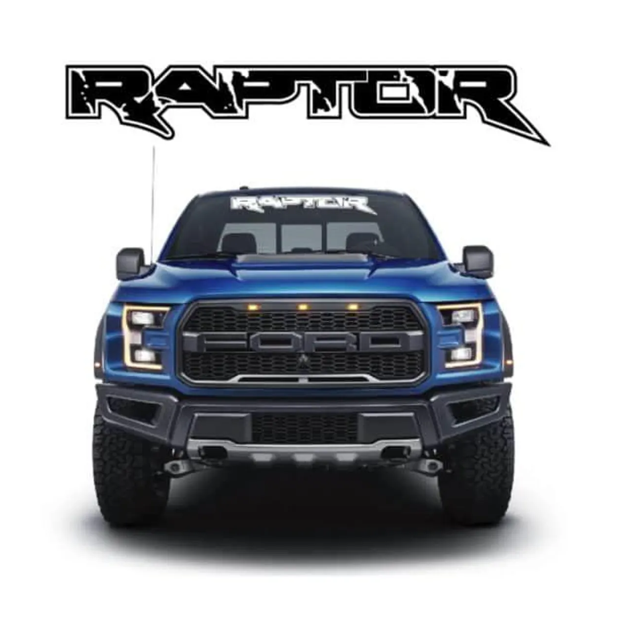 Ford F-150 Raptor Windshield Banner Decal – Distressed Logo Vinyl Sticker