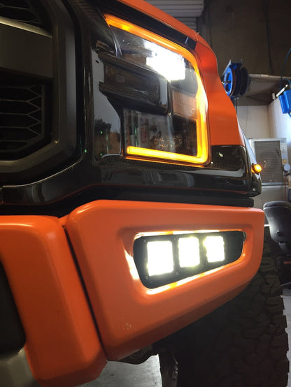 2017-2020 Ford Raptor Triple Pod Fog Light Mount - sku-41807073411230-sku-41807073443998-sku-41807073476766-sku-41807073509534-sku-41807073542302-  DRIVEN - 4