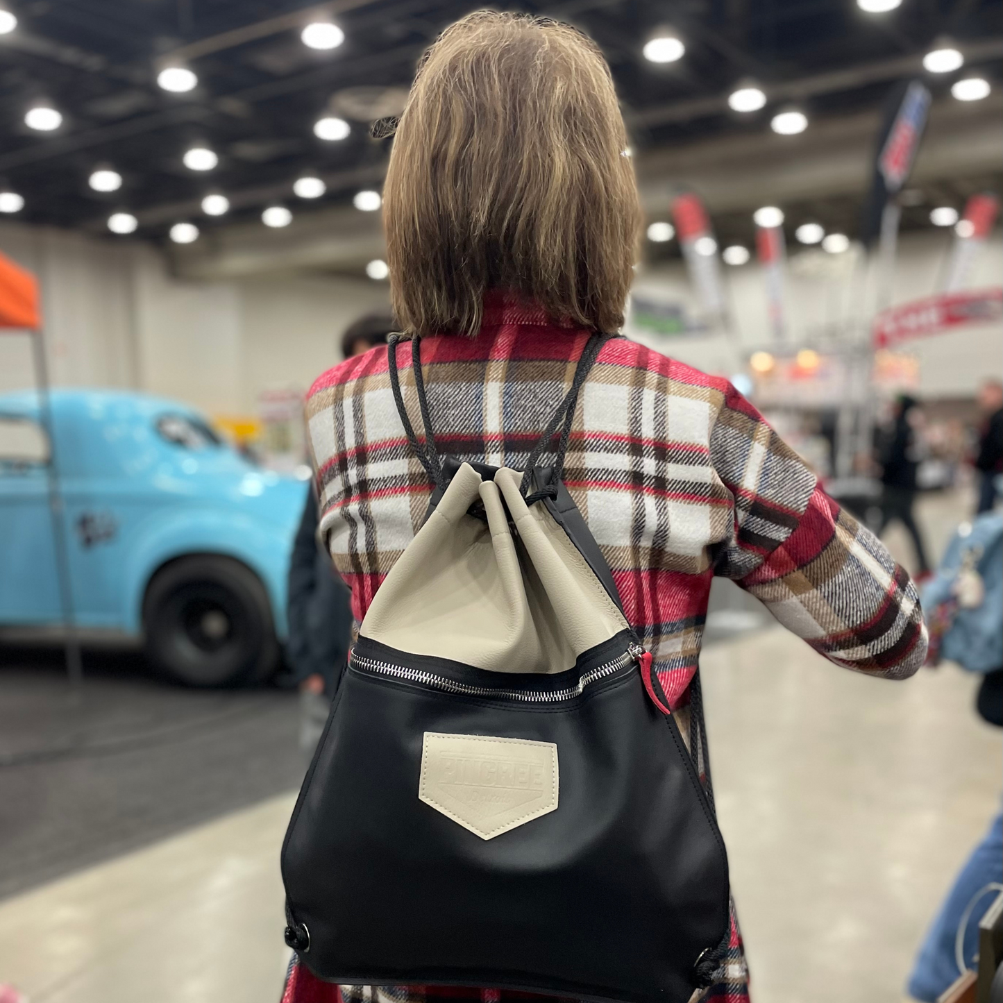 Detroit Drawstring Backpack in Leather ( Made to Order) - DRW009B-  DRIVEN - 12
