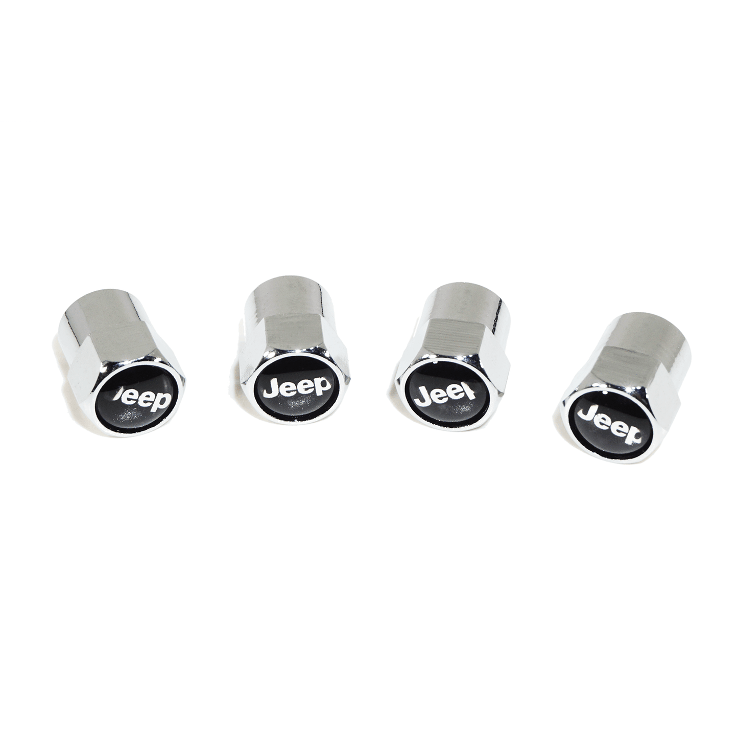 Chrome Valve Stem Tire Caps, Style: Jeep (Wrangler Compass Patriot Wagoneer) - ZSD-012907-  DRIVEN - 1